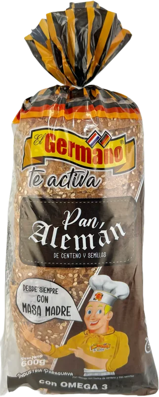Pan alemán de centeno y 3 semillas